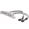 Slotplaatkabel USB 2.0 HighSpeed Type 2xIDC (5pin)/4xUSB A M/F grijs 0,25 m