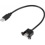 Renkforce USB-kabel USB 2.0 USB-A-stekker, USB-A-bus 0,25 m zwart voor installatie, schroefbaar RF-5720402 (RF-5720402)