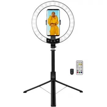 LogiLink Smartphone-ringlamp met selfie-stick-statief, DM 20cm (AA0156)