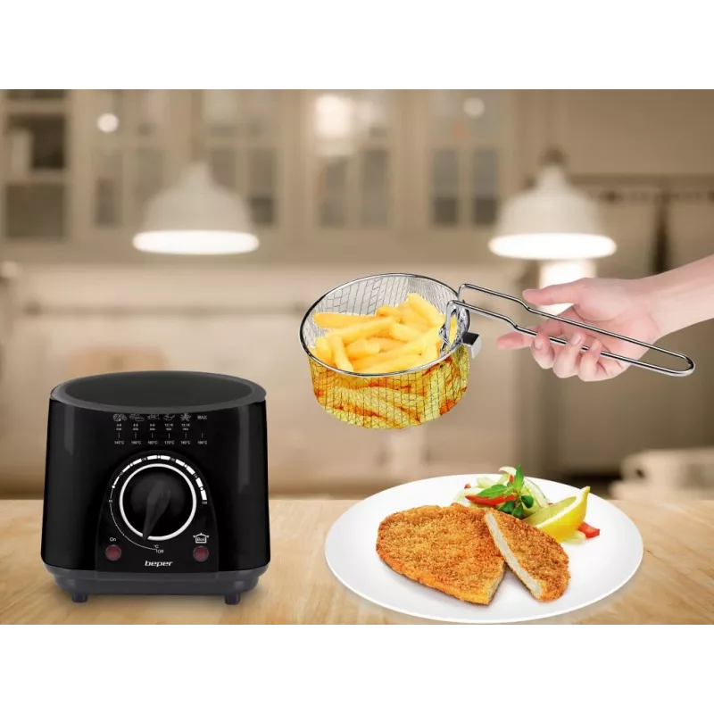 Elektrische friteuse Beper P101FRI100, 1000 W vermogen, 2 L inhoud