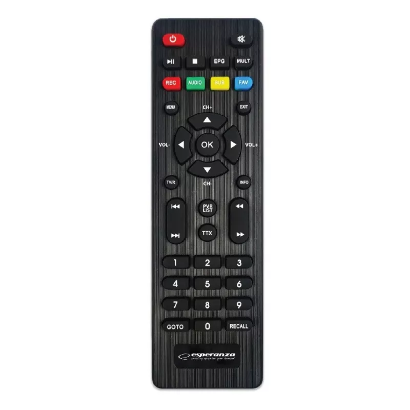 Set-top-box ESPERANZA EV106R kabeltuner DVB-T2 / DVB-C HEVC H.265, HDMI, USB, PVR, Dolby Digital, 174–790 MHz, zwart