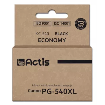 Inktpatroon ACTIS KC-540 zwart — compatibel alternatief voor Canon PG-540XL, kleurstofinkt 22 ml, verpakking van 1 stuk