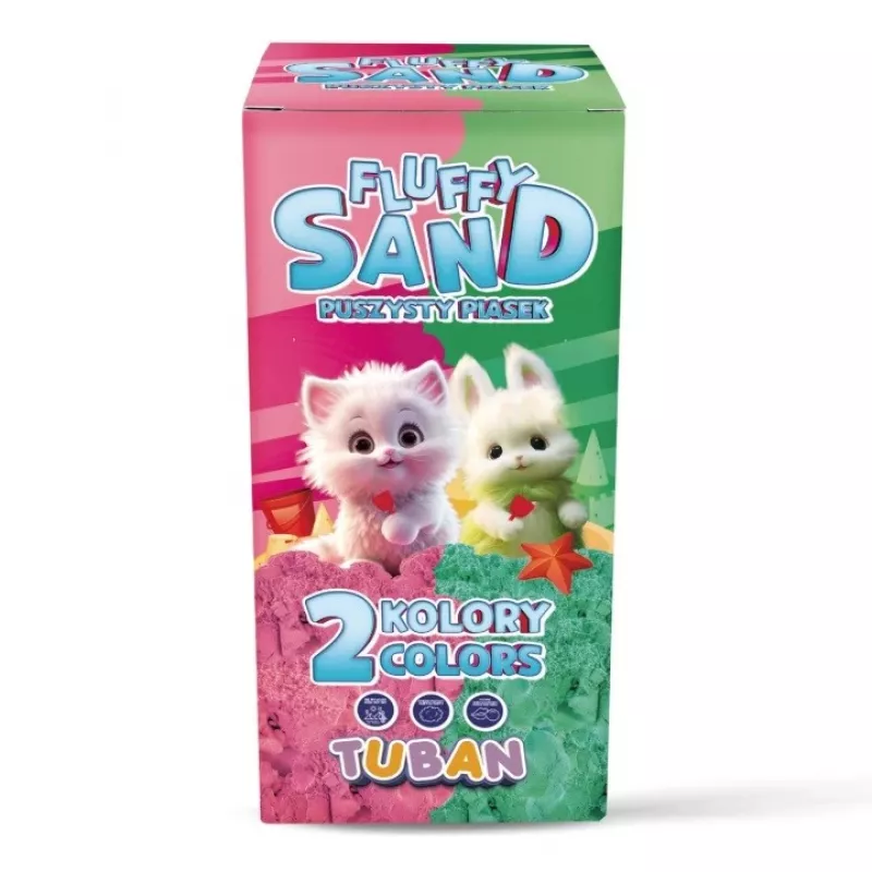 Set Fluffy Sand 2x70g roze/groen TUBAN