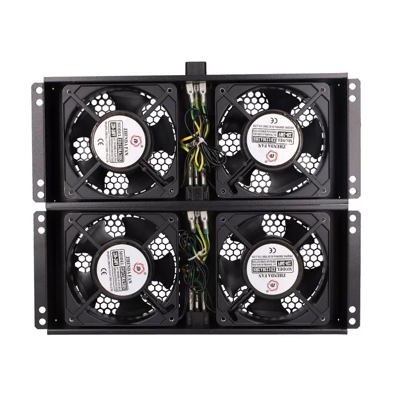 Koelventilator Extralink EX.8673 4-weg ventilatorunit voor staande kasten 2 m kabel EU-stekker