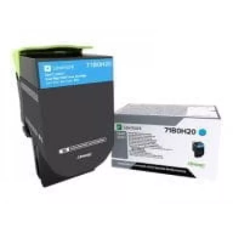 Lexmark 71B0H20 tonercartridge met hoog rendement, 3500 pagina's, cyaan, voor CS417dn/CS517de/CX417de/CX517de
