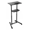 Gembird TVS-DESK-01-BK mobiel staand bureau op wieltjes, in hoogte verstelbaar 111–134,5 cm, kantelbaar 30°, max. 20 kg, zwart