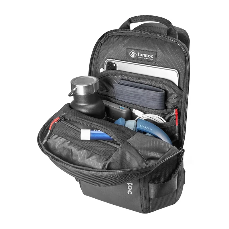 Schoudertas Tomtoc Navigator-T24 S — zwart, compact voor dagelijks gebruik