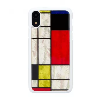 Smartphonehoesje iKins voor iPhone XR Mondrian wit – beschermende harde schaal achterkant