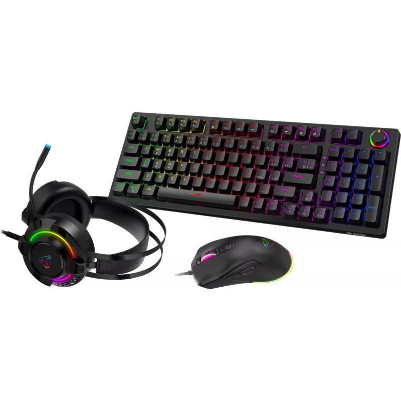 Gamingset Yenkee YGS 03 ECLIPSE 3-in-1 (toetsenbord, muis, headset)
