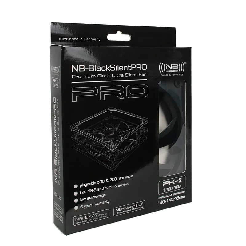 Ventilator Noiseblocker zwart SilentSilentPro PK2