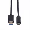 ROLINE - USB-kabel - USB Type-C (M) - 9-polig USB Type-A (M) - 50 cm (USB 3.1) - gegoten - zwart (11.02.9010)