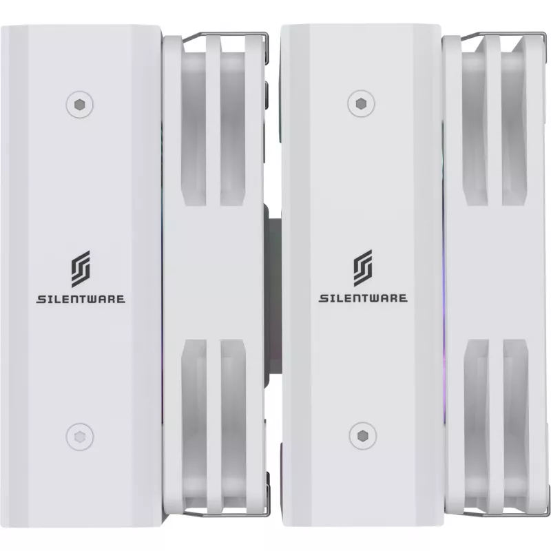 CPU-koeler Silentware Titan RGB White, dual-tower luchtkoeler, 265 W TDP, 2× 120 mm PWM ARGB-ventilator