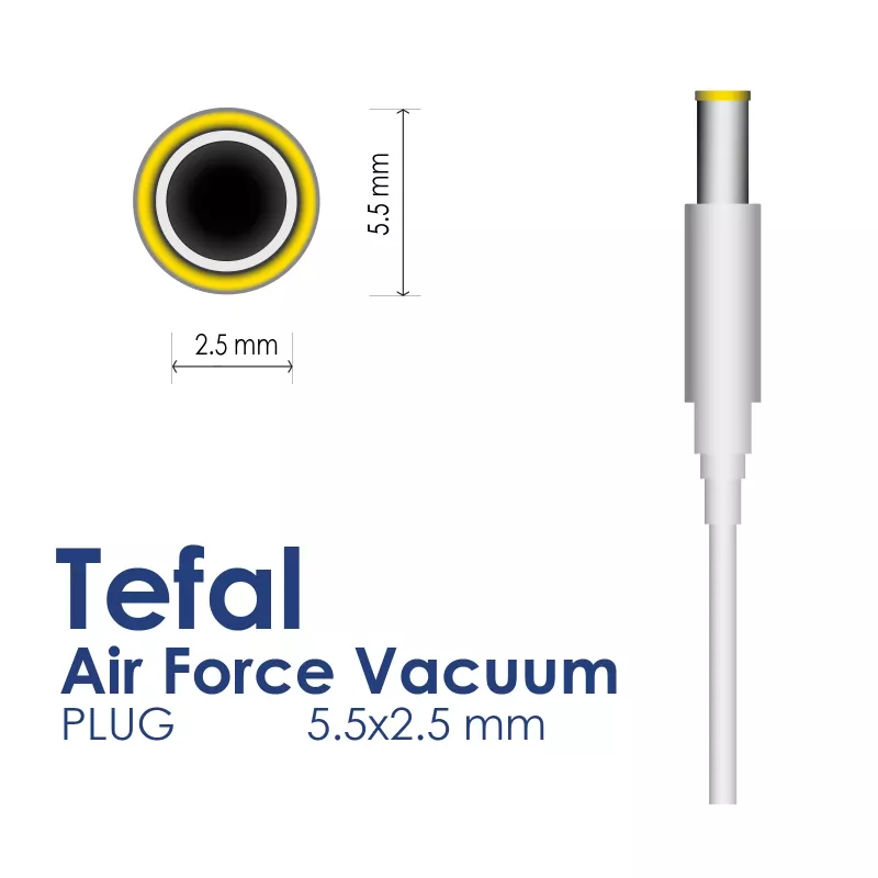 Akyga AK-PD-21 voeding voor Tefal / Rowenta stofzuiger 29 V / 0,75 A, 21,75 W, 5,5 x 2,5 mm, 1,8 m, wit