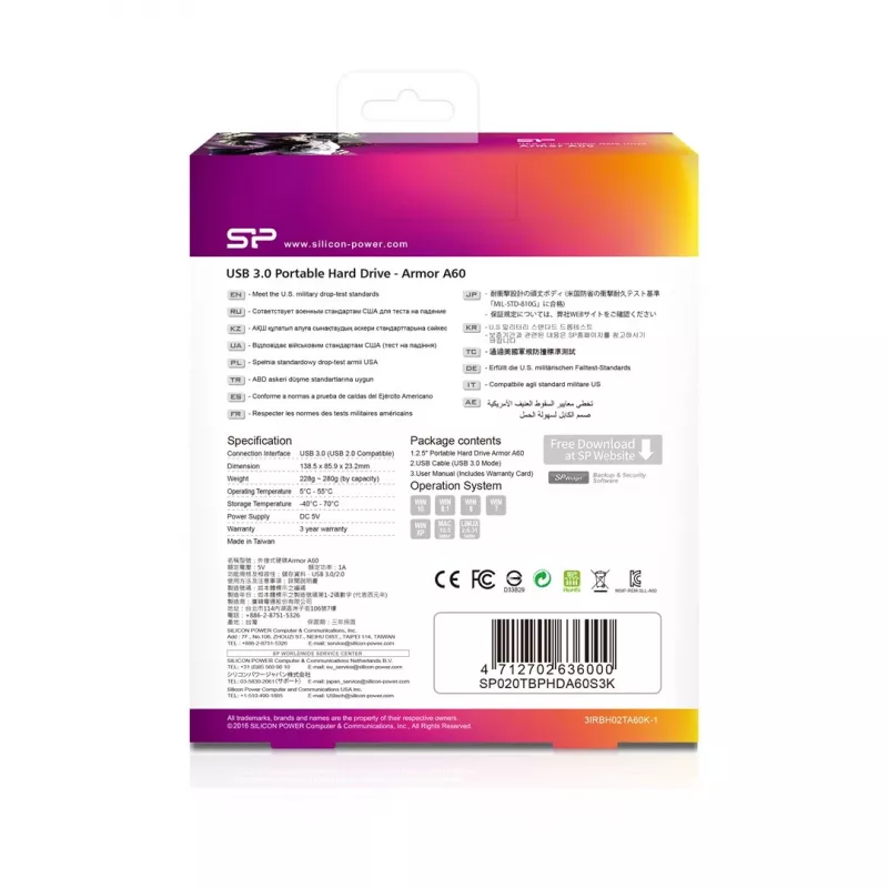 Silicon Power Armor A60 externe harde schijf 2000 GB zwart