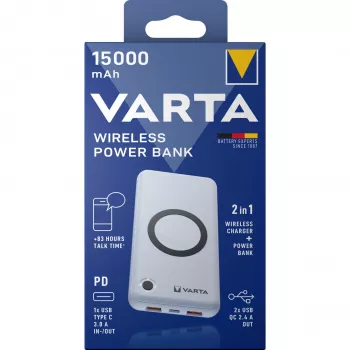 Draagbare powerbank Varta Wireless Power Bank 15000 mAh