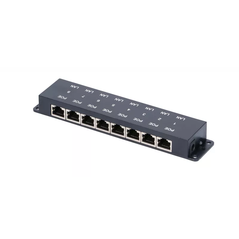 Extralink 8-poorts PoE-injector, 8x 100 Mb/s RJ45