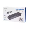 USB 3.2 Gen 1-hub, 7 poorts met aan-/uitschakelaar, zwart