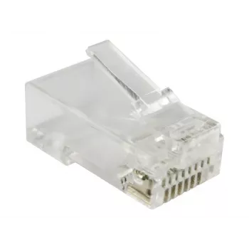 RJ-45-connector Alantec WT118, RJ45-stekker recht, Cat5e, U/UTP (UTP), doorschijnend wit, verpakking van 100 stuks