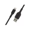 Kabel gevlochten USB-Lightning 1 m zwart