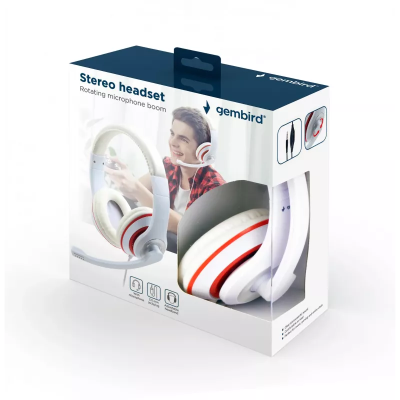 Headset stereo wit MHS-03-WTRD GEMBIRD