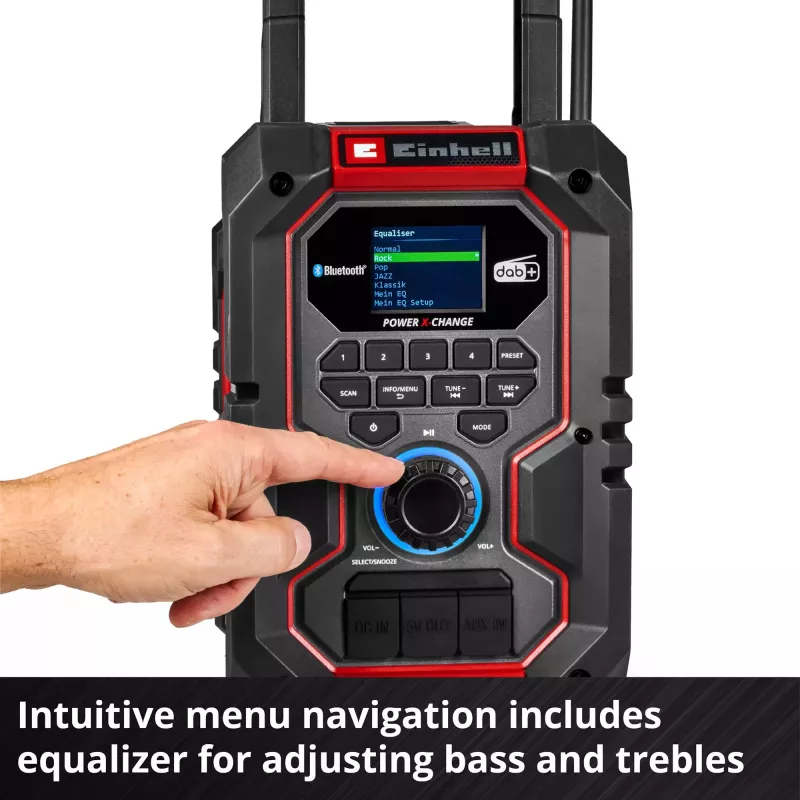 Draagbare radio EINHELL TE-CR 18 Li DAB+ FM Bluetooth USB, accu-aangedreven (TE-CR 18 Li compatibel)