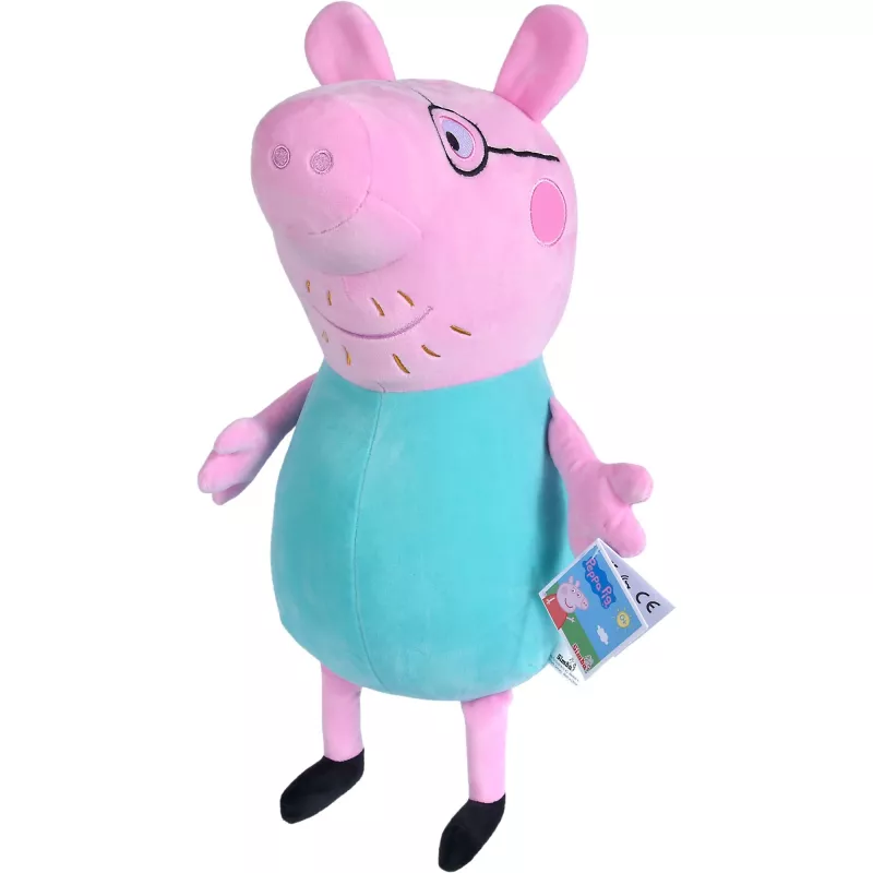 SIMBA Peppa Pig Papa Pig zachte knuffel, 37 cm, knuffel om te knuffelen en spelen