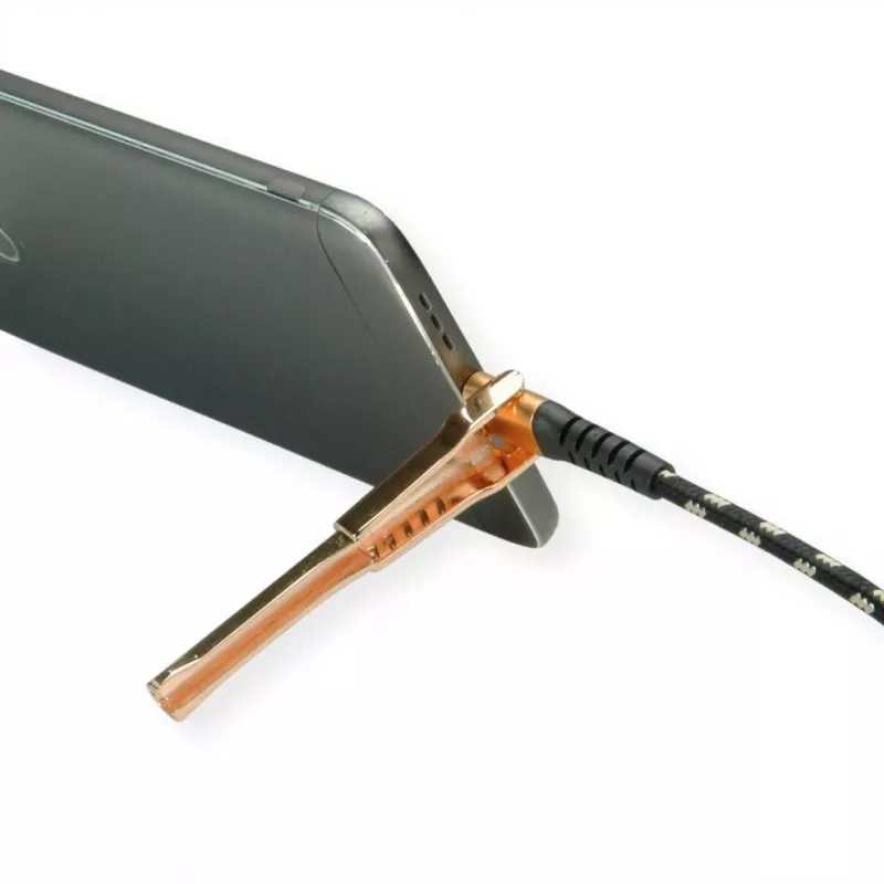 Lightning-kabel ROLINE 11.02.8923 1m zwart goud