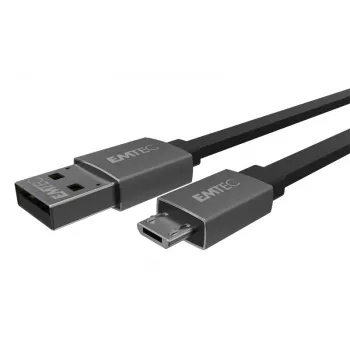 USB-kabel Emtec T700B 1,2 m USB A Micro-USB B zwart
