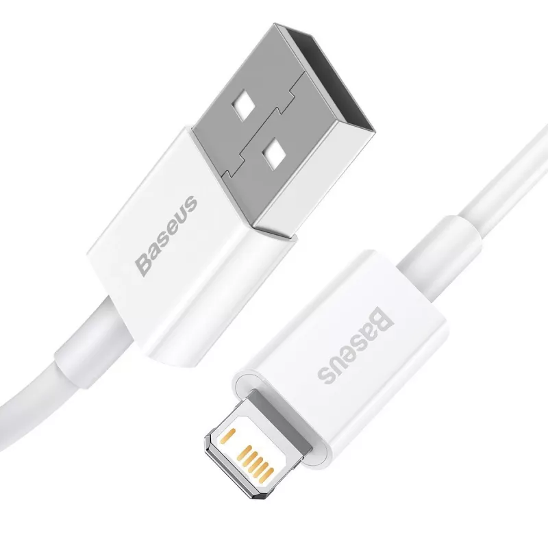 Baseus Superior Series kabel USB naar Lightning, 2,4A, 0,25m (wit)