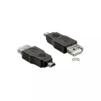 Delock 65399 Mini-USB Type B (male) naar USB Type A (female) OTG-adapter, zwart