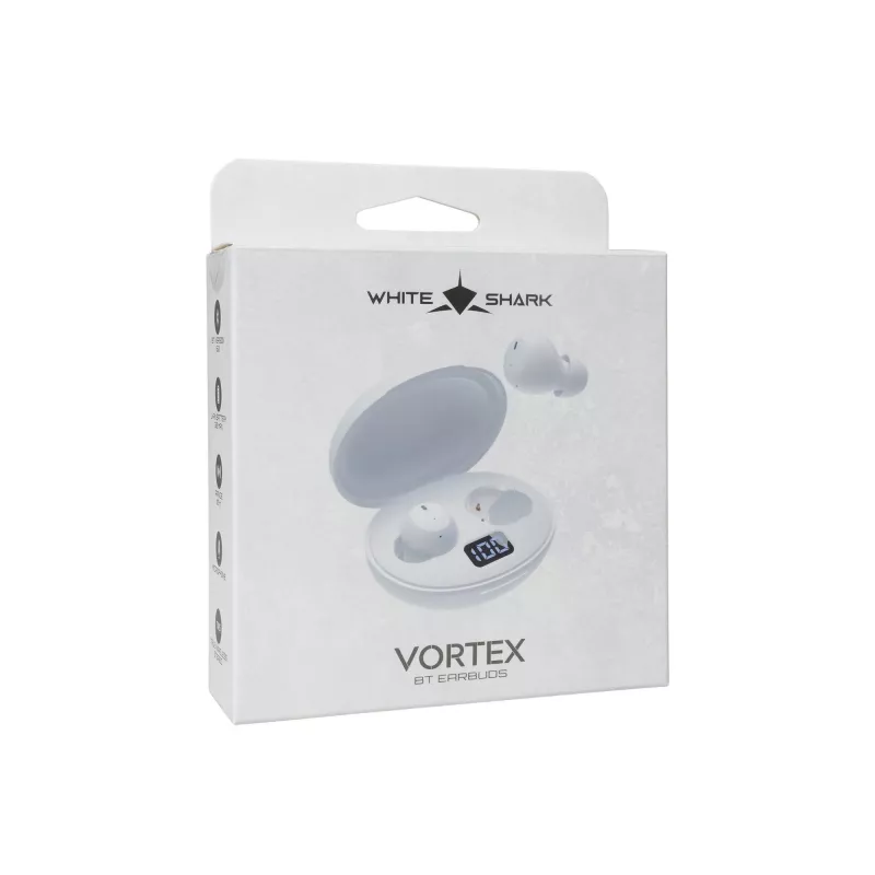 Draadloze oordopjes White Shark GEB-TWS-02 Vortex wit