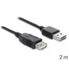 USB-kabel DeLOCK EASY-USB 2.0-A 2m zwart