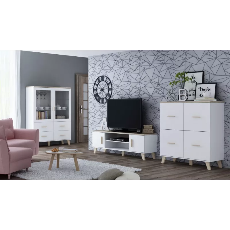 Cama tv-standaard LOTTA 160 2D2K wit/sonoma