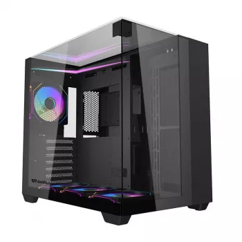 Darkflash TH285 computerbehuizing (zwart) + 4 ventilatoren
