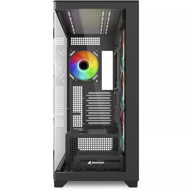 ELITE SHARK CA500, tower-behuizing zwart, 2x gehard glas