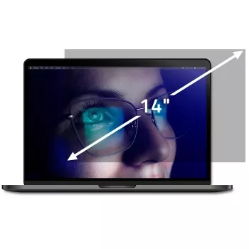 Qoltec GDPR-privacyfilter 14 inch 16:9 (12.20, 16:9), beeldschermfolie voor notebook