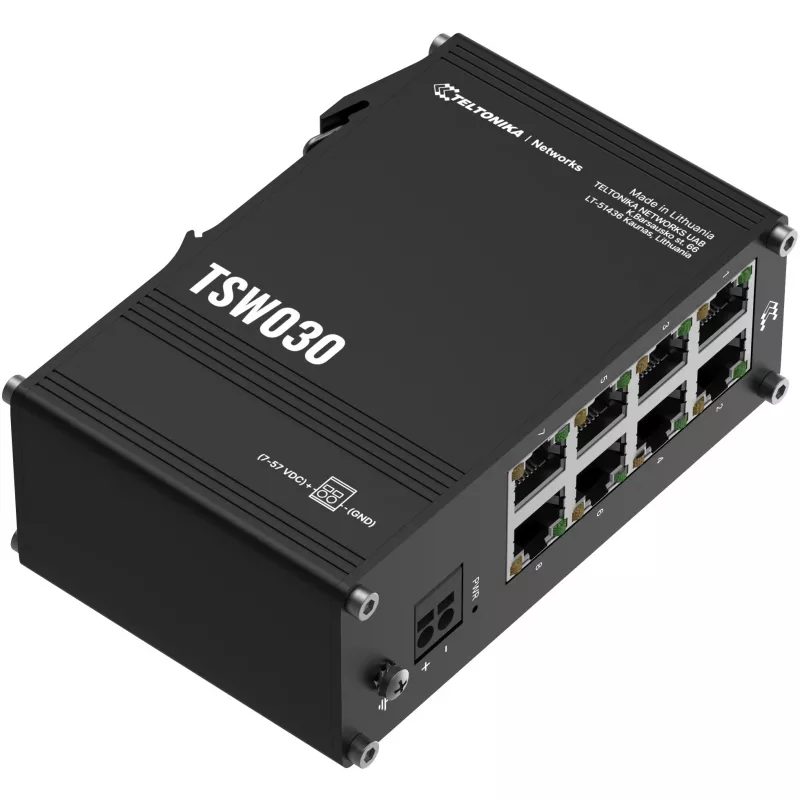 Teltonika TSW, unmanaged 8-poorts industriële ethernet-switch