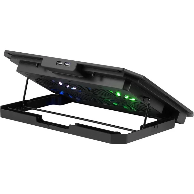 Laptop-koelpad DEFENDER NS-510 met 2 ventilatoren, 2×USB-aansluitingen en RGB-verlichting