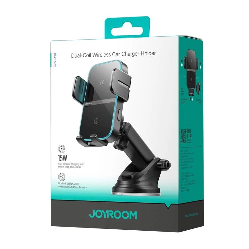 Joyroom JR-ZS246S autohouder voor op het dashboard met draadloze lader, zwart