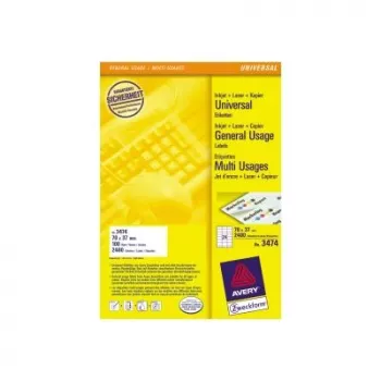 Avery 3474 zelfklevend etiket rechthoek permanent wit 2400 st.