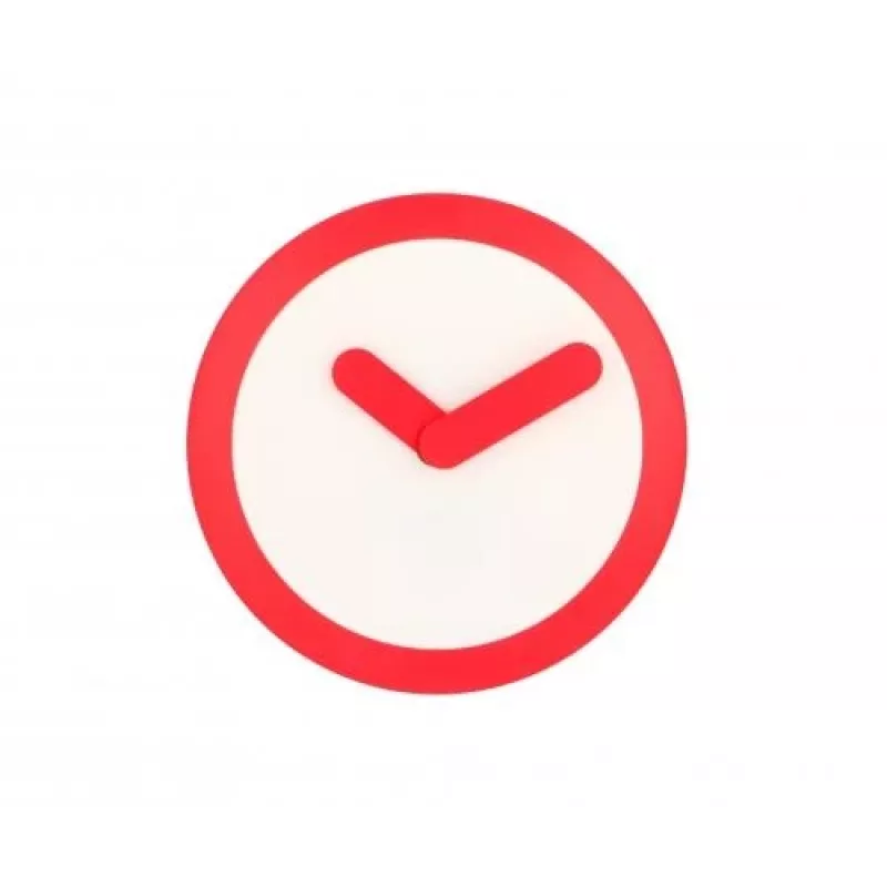 NeXtime klok 2615ro Focus, Ø25 cm, wandklok, wit/rood