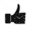 NeXtime wandklok 3072zw Thumbs up, 40,5x41 cm, wand, zwart/zilver