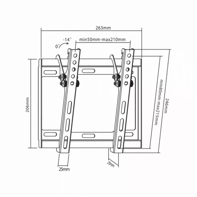 Sbox PLB-3422T kantelbare flatscreen-LED-tv-steun 23-43 35kg