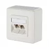 METZ CONNECT BTR E-DAT Module 8/8(8) AP - wanddoos - RJ-45 X 2 - zuiver wit, RAL 9010 (1309120002-E)