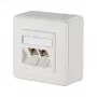 METZ CONNECT BTR E-DAT Module 8/8(8) AP - wanddoos - RJ-45 X 2 - zuiver wit, RAL 9010 (1309120002-E)