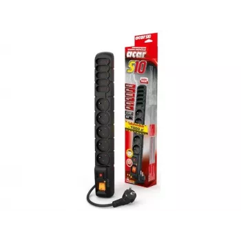 HSK DATA S10 3m verlengkabel 10 AC-stopcontacten binnen/buiten zwart