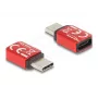 Delock 60689 USB-C-datablocker, USB-C-stekker naar USB-C-aansluiting, 240 W, rood