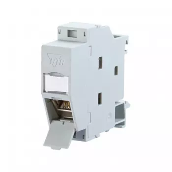 METZ CONNECT REGplus IP20 E-DAT module, CAT 6A bus voor DIN-rail TH35, grijs