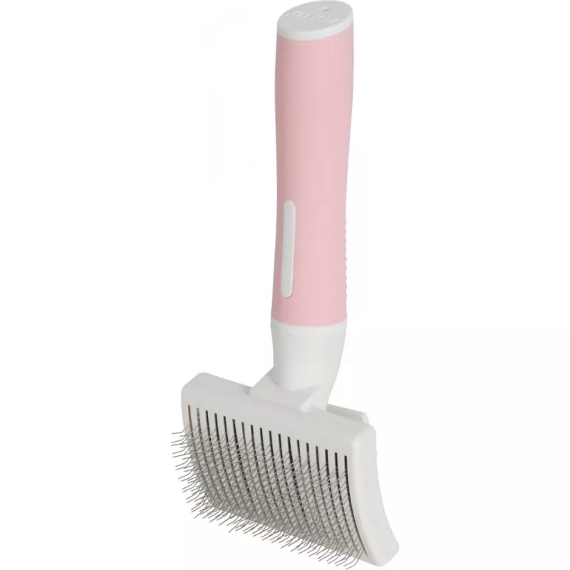 Borstel ZOLUX 550004 — kattenborstel S, stalen borstelharen, kunststof handgreep, 175 mm, roze/wit