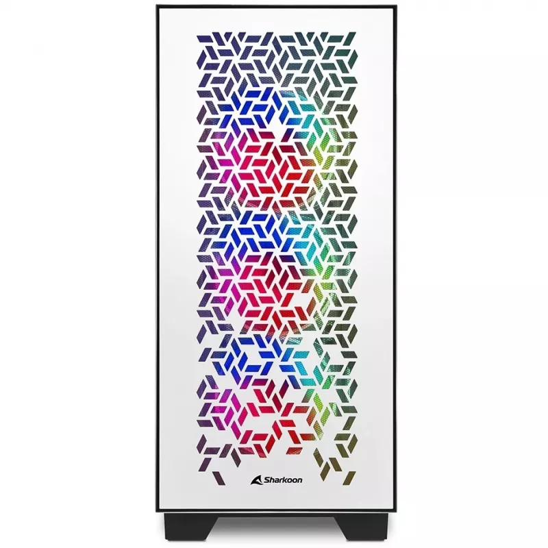 Sharkoon ELITE SHARK CA300H - tower - pc - wit - ATX - EATX - micro ATX - Mini-ITX - metaal - gehard glas - gaming